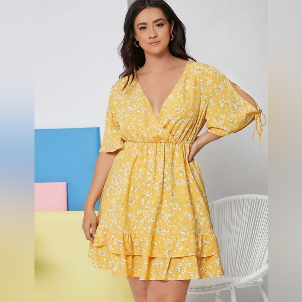 Yellow mini dress